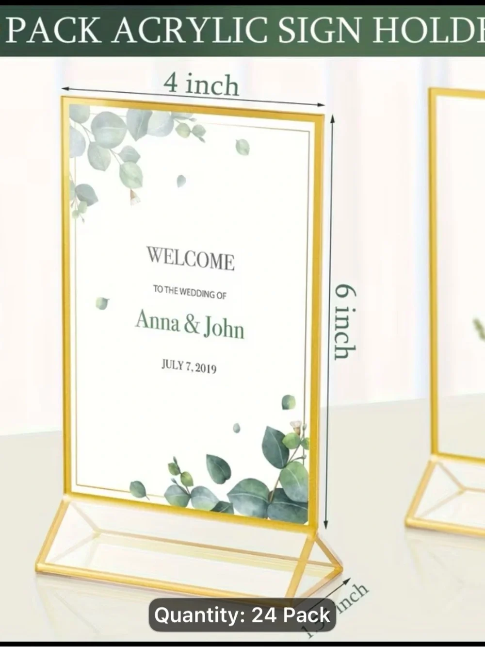 24 Gold Table Numbers with White Calligraphy | Used Once